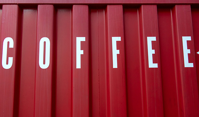 coffee shipping container style sign