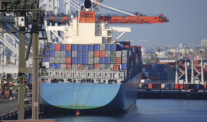Container Ship at LA Port